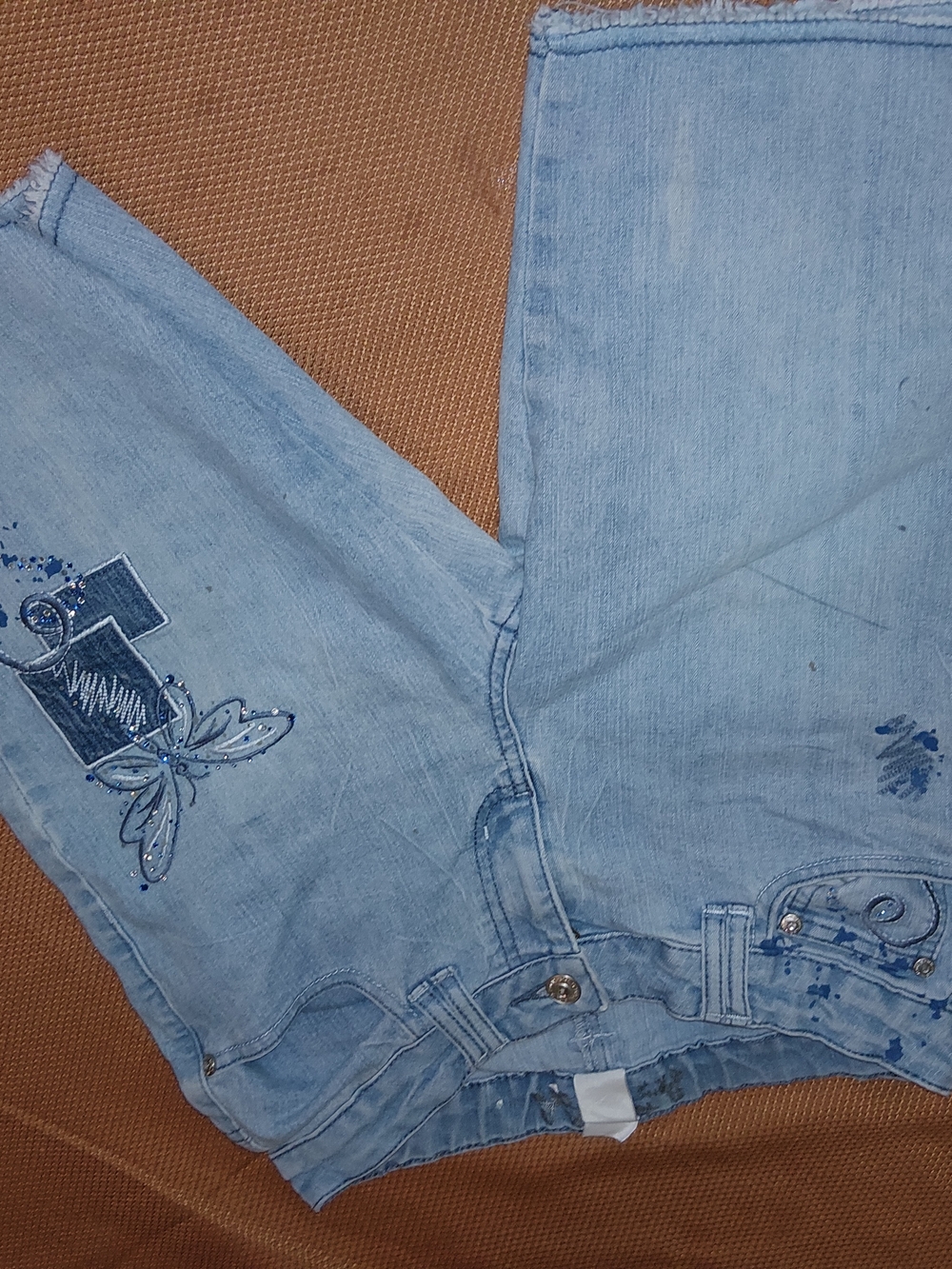 Nostalgia Light Blue Embroidered Boot Cut Jeans